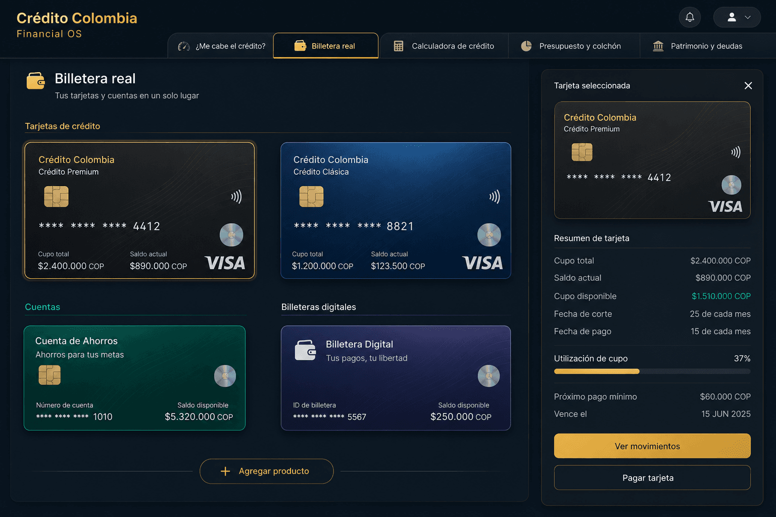 Crédito Colombia · Financial OS